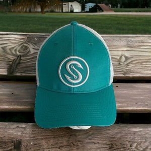 SCALES Teal/White Embroidery  Mesh Snapback Hat Fishing Baseball Cap Norm Core